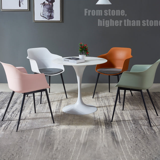 Modern Style Round Dining Table Sintered Stone Table with Tulip Base for Home Use Clearhalo ' dining_table' 'Dining Tables & Seating' 'Dining Tables' 'furn' 'furn_dining_table' 'Furniture' 'furniture_dining_table' 'Kitchen & Dining Furniture' 'kitchen&dining_furn' 'kitchen' 'kitchen_dining_table' 4033191