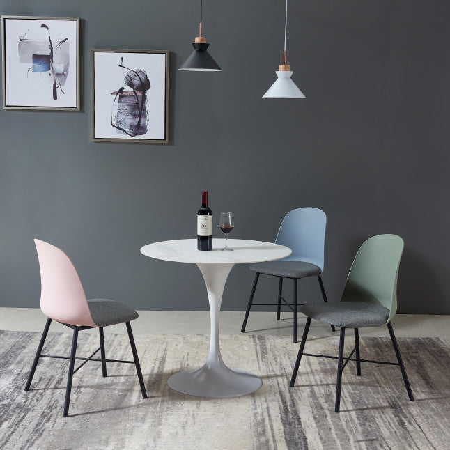 Modern Style Round Dining Table Sintered Stone Table with Tulip Base for Home Use Clearhalo ' dining_table' 'Dining Tables & Seating' 'Dining Tables' 'furn' 'furn_dining_table' 'Furniture' 'furniture_dining_table' 'Kitchen & Dining Furniture' 'kitchen&dining_furn' 'kitchen' 'kitchen_dining_table' 4033195