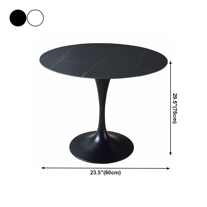 Modern Style Round Dining Table Sintered Stone Table with Tulip Base for Home Use Clearhalo ' dining_table' 'Dining Tables & Seating' 'Dining Tables' 'furn' 'furn_dining_table' 'Furniture' 'furniture_dining_table' 'Kitchen & Dining Furniture' 'kitchen&dining_furn' 'kitchen' 'kitchen_dining_table' 4033197
