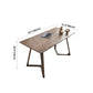 Rectangle Double Pedestal Industrial Dining Table Wood Color Fixed Table with Solid Wood Clearhalo ' dining_table' 'Dining Tables & Seating' 'Dining Tables' 'furn' 'furn_dining_table' 'Furniture' 'furniture_dining_table' 'Kitchen & Dining Furniture' 'kitchen&dining_furn' 'kitchen' 'kitchen_dining_table' 4033224