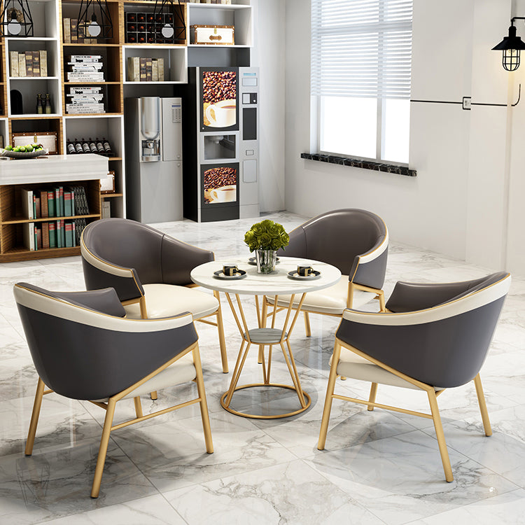 Round Table Dinette Table Traditional Luxury Dinner Room Furniture with Metal Base Clearhalo ' dining_table' 'Dining Tables & Seating' 'Dining Tables' 'furn' 'furn_dining_table' 'Furniture' 'furniture_dining_table' 'Kitchen & Dining Furniture' 'kitchen&dining_furn' 'kitchen' 'kitchen_dining_table' 4033265