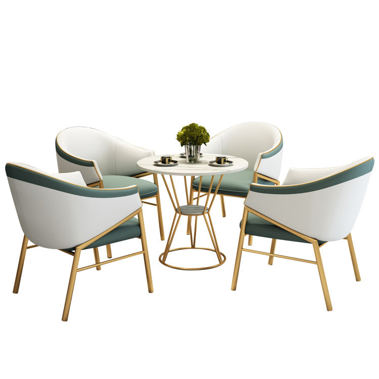 Round Table Dinette Table Traditional Luxury Dinner Room Furniture with Metal Base Clearhalo ' dining_table' 'Dining Tables & Seating' 'Dining Tables' 'furn' 'furn_dining_table' 'Furniture' 'furniture_dining_table' 'Kitchen & Dining Furniture' 'kitchen&dining_furn' 'kitchen' 'kitchen_dining_table' 4033272