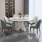 Traditional Luxury Dining Table White Round Sintered Stone Table with Pedestal Base Clearhalo ' dining_table' 'Dining Tables & Seating' 'Dining Tables' 'furn' 'furn_dining_table' 'Furniture' 'furniture_dining_table' 'Kitchen & Dining Furniture' 'kitchen&dining_furn' 'kitchen' 'kitchen_dining_table' 4033278