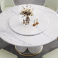 Traditional Luxury Dining Table White Round Sintered Stone Table with Pedestal Base Clearhalo ' dining_table' 'Dining Tables & Seating' 'Dining Tables' 'furn' 'furn_dining_table' 'Furniture' 'furniture_dining_table' 'Kitchen & Dining Furniture' 'kitchen&dining_furn' 'kitchen' 'kitchen_dining_table' 4033282