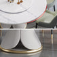 Traditional Luxury Dining Table White Round Sintered Stone Table with Pedestal Base Clearhalo ' dining_table' 'Dining Tables & Seating' 'Dining Tables' 'furn' 'furn_dining_table' 'Furniture' 'furniture_dining_table' 'Kitchen & Dining Furniture' 'kitchen&dining_furn' 'kitchen' 'kitchen_dining_table' 4033283