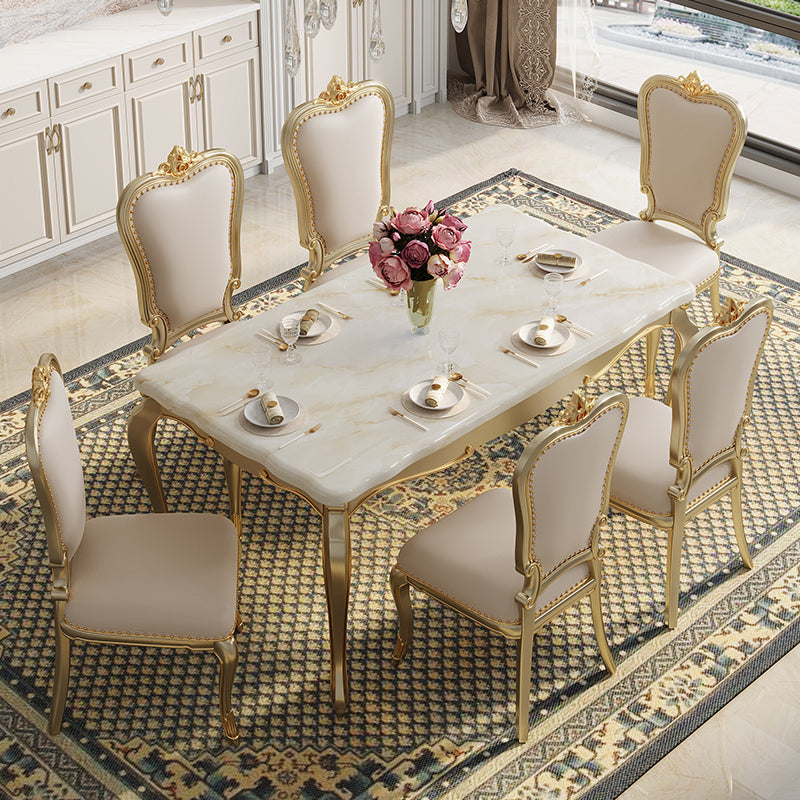 Traditional Luxury Style Dining Table 4 Legs Base Rectangle Table for Home Clearhalo ' dining_table' 'Dining Tables & Seating' 'Dining Tables' 'furn' 'furn_dining_table' 'Furniture' 'furniture_dining_table' 'Kitchen & Dining Furniture' 'kitchen&dining_furn' 'kitchen' 'kitchen_dining_table' 4033288