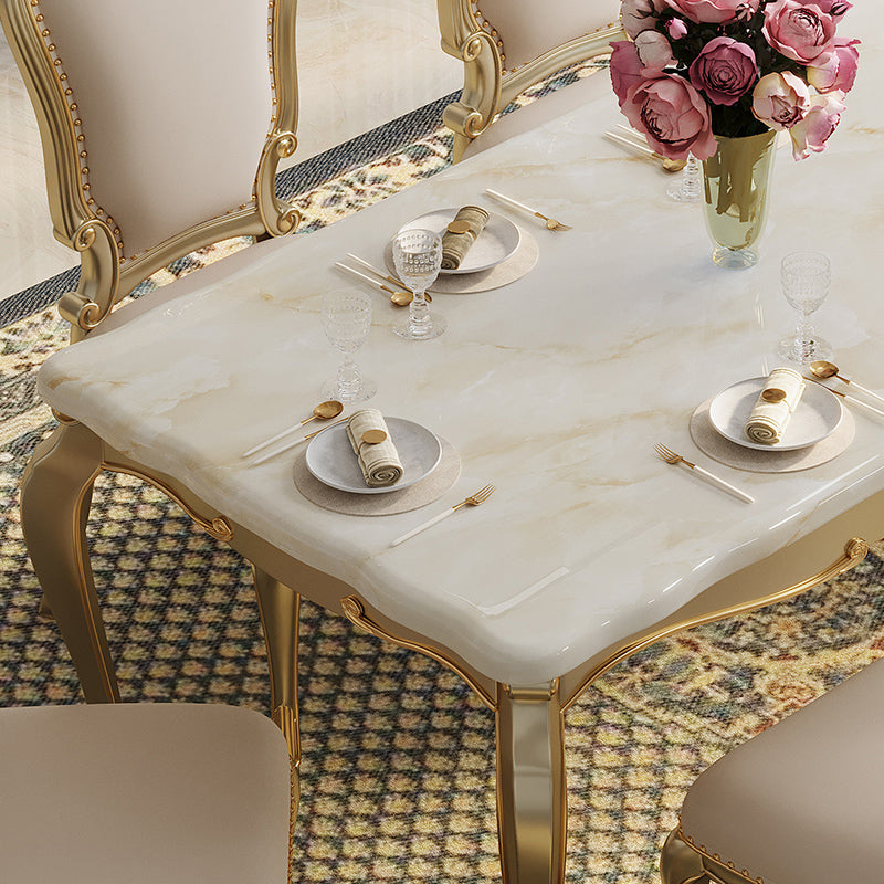 Traditional Luxury Style Dining Table 4 Legs Base Rectangle Table for Home Clearhalo ' dining_table' 'Dining Tables & Seating' 'Dining Tables' 'furn' 'furn_dining_table' 'Furniture' 'furniture_dining_table' 'Kitchen & Dining Furniture' 'kitchen&dining_furn' 'kitchen' 'kitchen_dining_table' 4033292