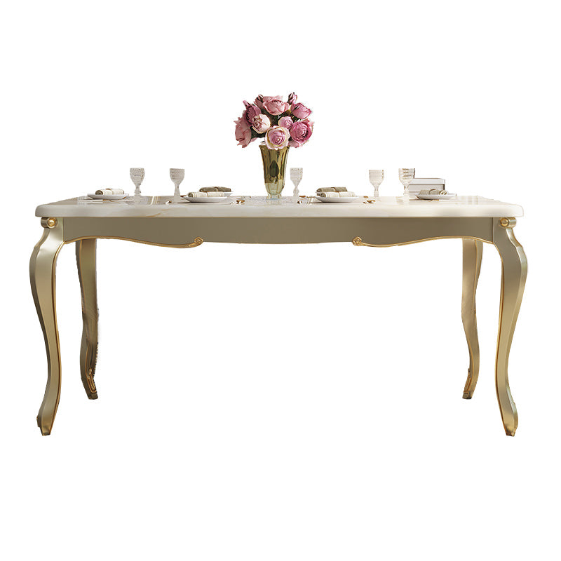 Traditional Luxury Style Dining Table 4 Legs Base Rectangle Table for Home Marble Without Chairs Clearhalo ' dining_table' 'Dining Tables & Seating' 'Dining Tables' 'furn' 'furn_dining_table' 'Furniture' 'furniture_dining_table' 'Kitchen & Dining Furniture' 'kitchen&dining_furn' 'kitchen' 'kitchen_dining_table' 4033293