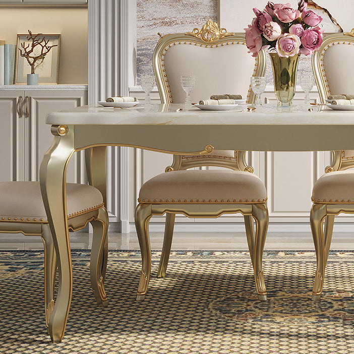 Traditional Luxury Style Dining Table 4 Legs Base Rectangle Table for Home Clearhalo ' dining_table' 'Dining Tables & Seating' 'Dining Tables' 'furn' 'furn_dining_table' 'Furniture' 'furniture_dining_table' 'Kitchen & Dining Furniture' 'kitchen&dining_furn' 'kitchen' 'kitchen_dining_table' 4033294