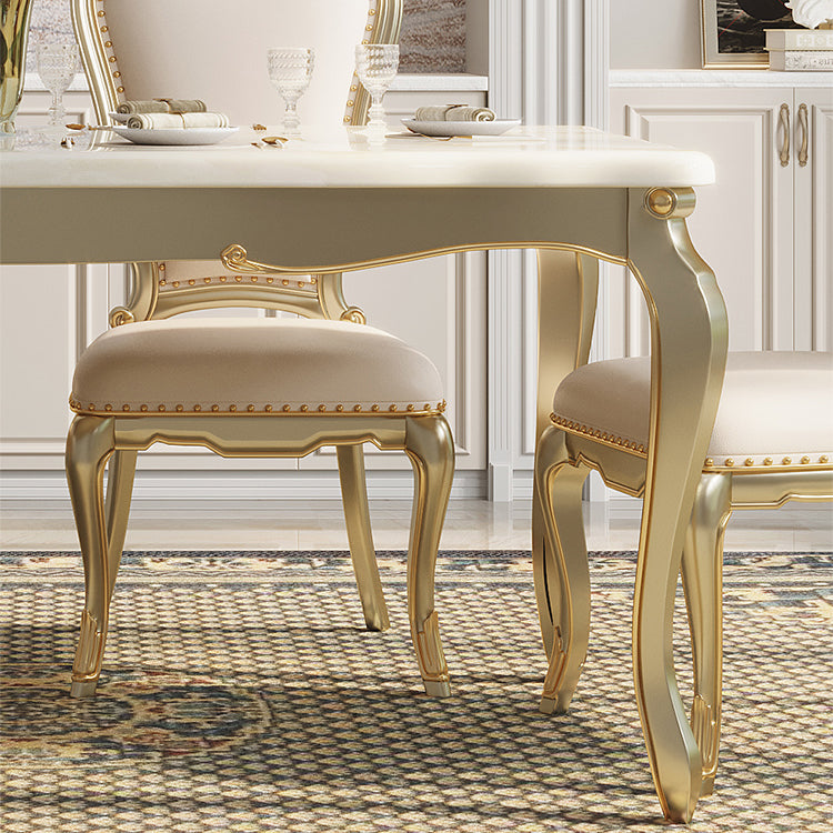 Traditional Luxury Style Dining Table 4 Legs Base Rectangle Table for Home Clearhalo ' dining_table' 'Dining Tables & Seating' 'Dining Tables' 'furn' 'furn_dining_table' 'Furniture' 'furniture_dining_table' 'Kitchen & Dining Furniture' 'kitchen&dining_furn' 'kitchen' 'kitchen_dining_table' 4033295