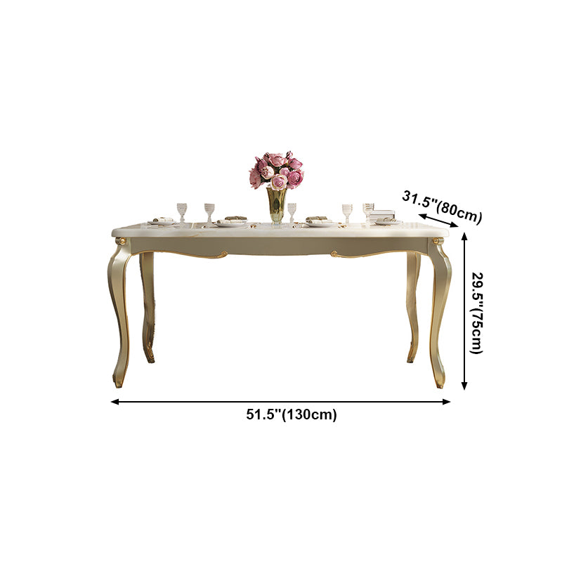 Traditional Luxury Style Dining Table 4 Legs Base Rectangle Table for Home Clearhalo ' dining_table' 'Dining Tables & Seating' 'Dining Tables' 'furn' 'furn_dining_table' 'Furniture' 'furniture_dining_table' 'Kitchen & Dining Furniture' 'kitchen&dining_furn' 'kitchen' 'kitchen_dining_table' 4033296