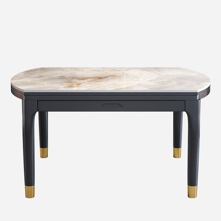 Traditional Luxury Style Dining Table Round Sintered Stone Table with 4 Legs Clearhalo ' dining_table' 'Dining Tables & Seating' 'Dining Tables' 'furn' 'furn_dining_table' 'Furniture' 'furniture_dining_table' 'Kitchen & Dining Furniture' 'kitchen&dining_furn' 'kitchen' 'kitchen_dining_table' 4033302