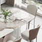 Traditional Luxury Dining Table Single Pedestal Base Rectangle Table for Home Clearhalo ' dining_table' 'Dining Tables & Seating' 'Dining Tables' 'furn' 'furn_dining_table' 'Furniture' 'furniture_dining_table' 'Kitchen & Dining Furniture' 'kitchen&dining_furn' 'kitchen' 'kitchen_dining_table' 4033317