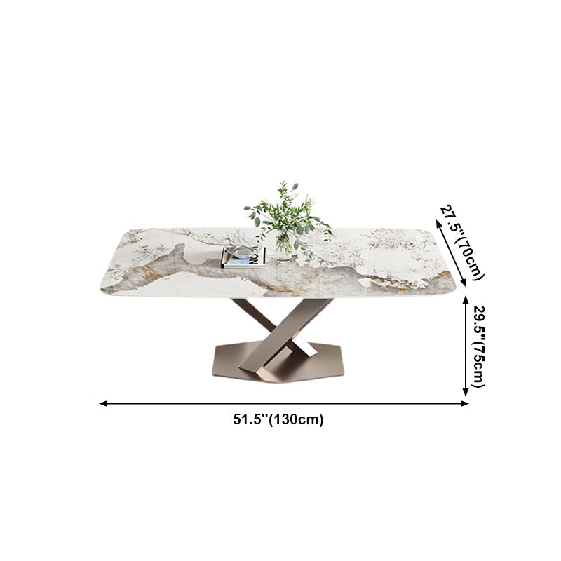 Traditional Luxury Dining Table Single Pedestal Base Rectangle Table for Home Clearhalo ' dining_table' 'Dining Tables & Seating' 'Dining Tables' 'furn' 'furn_dining_table' 'Furniture' 'furniture_dining_table' 'Kitchen & Dining Furniture' 'kitchen&dining_furn' 'kitchen' 'kitchen_dining_table' 4033321