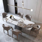 Metal Traditional Luxury Rectangular Dining Table Sintered Stone Top Table with Pedestal Base Clearhalo ' dining_table' 'Dining Tables & Seating' 'Dining Tables' 'furn' 'furn_dining_table' 'Furniture' 'furniture_dining_table' 'Kitchen & Dining Furniture' 'kitchen&dining_furn' 'kitchen' 'kitchen_dining_table' 4033327