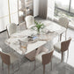 Metal Traditional Luxury Rectangle Table Sintered Stone Table for Kitchen and Dining Room Clearhalo ' dining_table' 'Dining Tables & Seating' 'Dining Tables' 'furn' 'furn_dining_table' 'Furniture' 'furniture_dining_table' 'Kitchen & Dining Furniture' 'kitchen&dining_furn' 'kitchen' 'kitchen_dining_table' 4033339