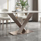 Metal Traditional Luxury Rectangle Table Sintered Stone Table for Kitchen and Dining Room Clearhalo ' dining_table' 'Dining Tables & Seating' 'Dining Tables' 'furn' 'furn_dining_table' 'Furniture' 'furniture_dining_table' 'Kitchen & Dining Furniture' 'kitchen&dining_furn' 'kitchen' 'kitchen_dining_table' 4033343