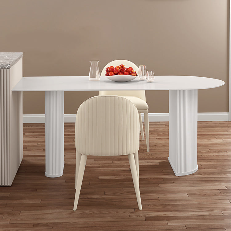 Solid Wood Modern Free Form Dining Table Sintered Stone Top Table for Dining Room Clearhalo ' dining_table' 'Dining Tables & Seating' 'Dining Tables' 'furn' 'furn_dining_table' 'Furniture' 'furniture_dining_table' 'Kitchen & Dining Furniture' 'kitchen&dining_furn' 'kitchen' 'kitchen_dining_table' 4033364