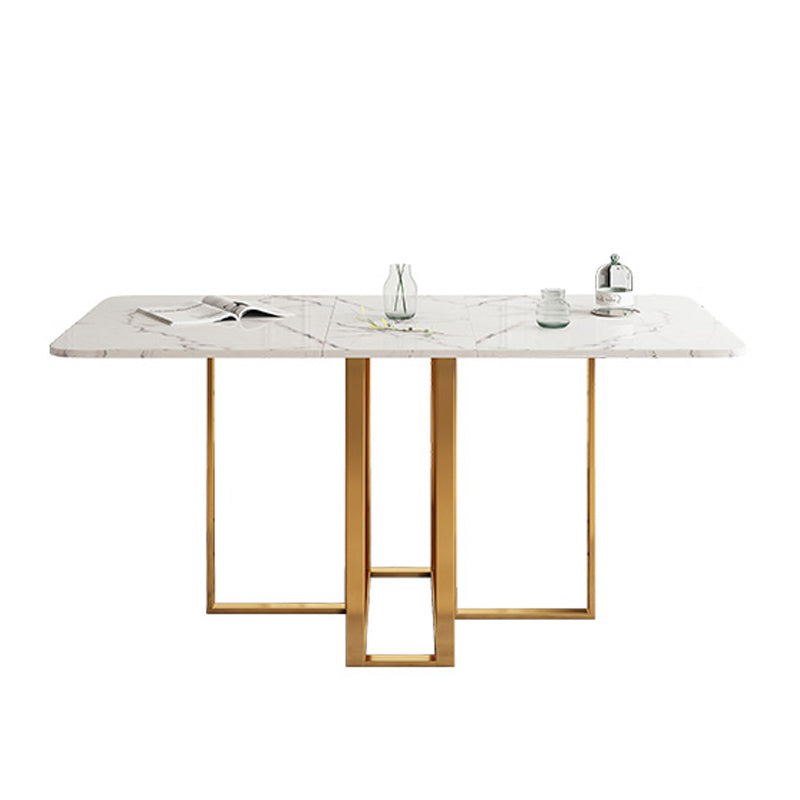 Contemporary Style Table Stone Dining Table Rectangle for Dining Room Home Without Chairs Clearhalo ' dining_table' 'Dining Tables & Seating' 'Dining Tables' 'furn' 'furn_dining_table' 'Furniture' 'furniture_dining_table' 'Kitchen & Dining Furniture' 'kitchen&dining_furn' 'kitchen' 'kitchen_dining_table' 4033377