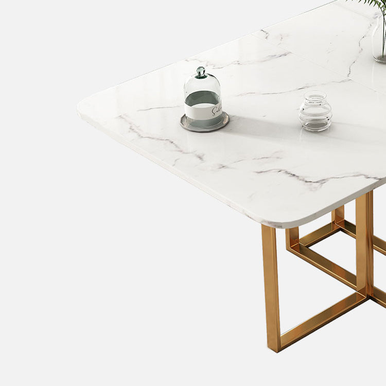Contemporary Style Table Stone Dining Table Rectangle for Dining Room Home Clearhalo ' dining_table' 'Dining Tables & Seating' 'Dining Tables' 'furn' 'furn_dining_table' 'Furniture' 'furniture_dining_table' 'Kitchen & Dining Furniture' 'kitchen&dining_furn' 'kitchen' 'kitchen_dining_table' 4033379