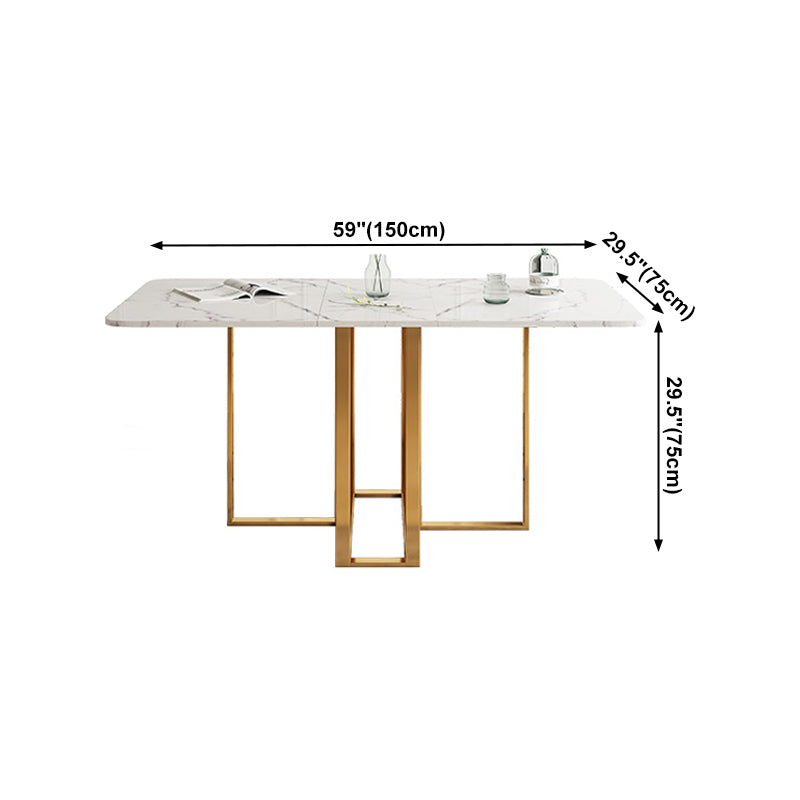 Contemporary Style Table Stone Dining Table Rectangle for Dining Room Home Clearhalo ' dining_table' 'Dining Tables & Seating' 'Dining Tables' 'furn' 'furn_dining_table' 'Furniture' 'furniture_dining_table' 'Kitchen & Dining Furniture' 'kitchen&dining_furn' 'kitchen' 'kitchen_dining_table' 4033381