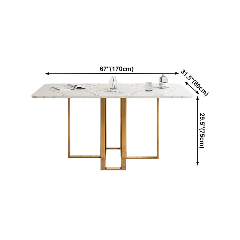 Contemporary Style Table Stone Dining Table Rectangle for Dining Room Home Clearhalo ' dining_table' 'Dining Tables & Seating' 'Dining Tables' 'furn' 'furn_dining_table' 'Furniture' 'furniture_dining_table' 'Kitchen & Dining Furniture' 'kitchen&dining_furn' 'kitchen' 'kitchen_dining_table' 4033382