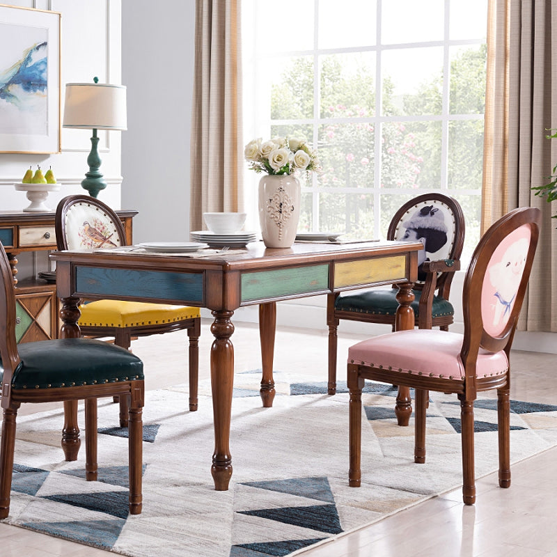 Mid-Century Rectangle Dining Site Table Solid Wood Table,55"L x 31.5"W x 29.5"H Clearhalo ' dining_table' 'Dining Tables & Seating' 'Dining Tables' 'furn' 'furn_dining_table' 'Furniture' 'furniture_dining_table' 'Kitchen & Dining Furniture' 'kitchen&dining_furn' 'kitchen' 'kitchen_dining_table' 4033384