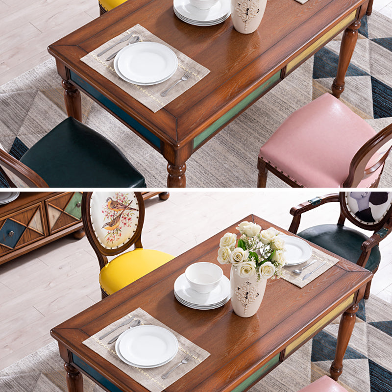 Mid-Century Rectangle Dining Site Table Solid Wood Table,55"L x 31.5"W x 29.5"H Clearhalo ' dining_table' 'Dining Tables & Seating' 'Dining Tables' 'furn' 'furn_dining_table' 'Furniture' 'furniture_dining_table' 'Kitchen & Dining Furniture' 'kitchen&dining_furn' 'kitchen' 'kitchen_dining_table' 4033388