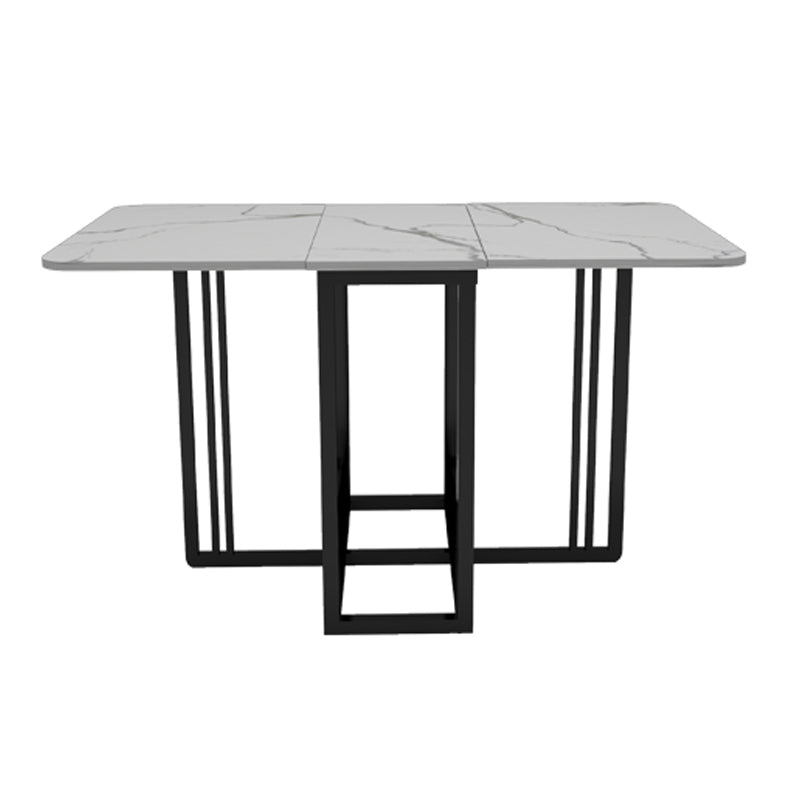 Simplicity Style Rectangle Dining Table Drop-Leaf Dinner Table for Dining Room Black Clearhalo ' dining_table' 'Dining Tables & Seating' 'Dining Tables' 'furn' 'furn_dining_table' 'Furniture' 'furniture_dining_table' 'Kitchen & Dining Furniture' 'kitchen&dining_furn' 'kitchen' 'kitchen_dining_table' 4033394