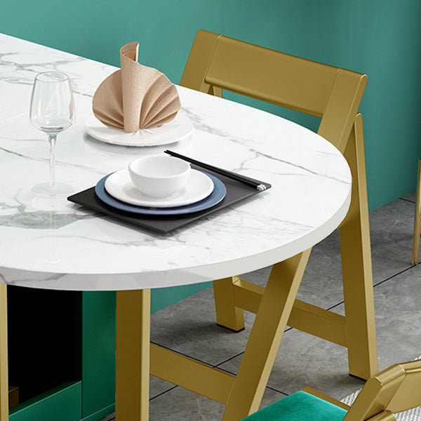 59-inch Oval White Dining Table Simplicity Extendable Table for Dining Room Clearhalo ' dining_table' 'Dining Tables & Seating' 'Dining Tables' 'furn' 'furn_dining_table' 'Furniture' 'furniture_dining_table' 'Kitchen & Dining Furniture' 'kitchen&dining_furn' 'kitchen' 'kitchen_dining_table' 4033407