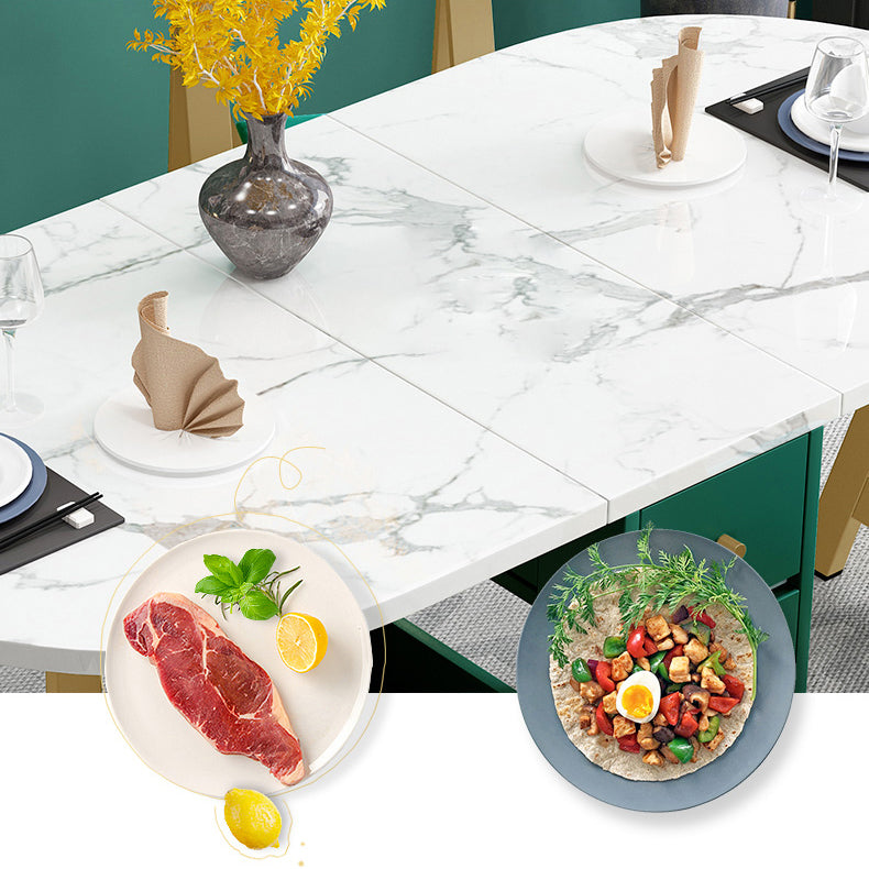 59-inch Oval White Dining Table Simplicity Extendable Table for Dining Room Clearhalo ' dining_table' 'Dining Tables & Seating' 'Dining Tables' 'furn' 'furn_dining_table' 'Furniture' 'furniture_dining_table' 'Kitchen & Dining Furniture' 'kitchen&dining_furn' 'kitchen' 'kitchen_dining_table' 4033408