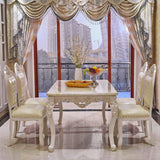 Solid Wood Victorian Rectangle Table Marble Dining Table with 4 Legs Clearhalo ' dining_table' 'Dining Tables & Seating' 'Dining Tables' 'furn' 'furn_dining_table' 'Furniture' 'furniture_dining_table' 'Kitchen & Dining Furniture' 'kitchen&dining_furn' 'kitchen' 'kitchen_dining_table' 4033411