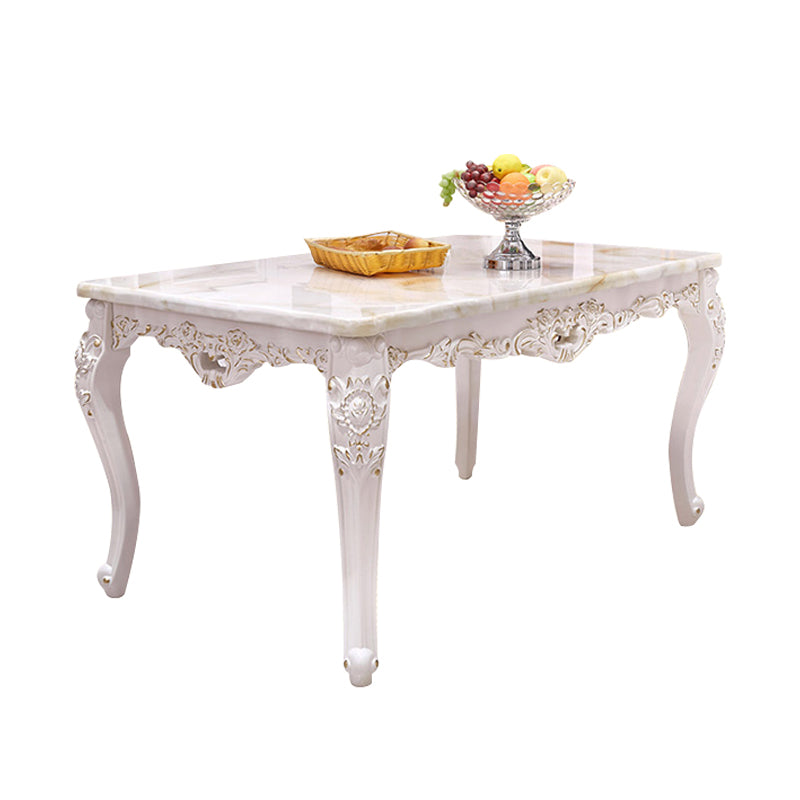 Solid Wood Victorian Rectangle Table Marble Dining Table with 4 Legs Without Chairs Clearhalo ' dining_table' 'Dining Tables & Seating' 'Dining Tables' 'furn' 'furn_dining_table' 'Furniture' 'furniture_dining_table' 'Kitchen & Dining Furniture' 'kitchen&dining_furn' 'kitchen' 'kitchen_dining_table' 4033414