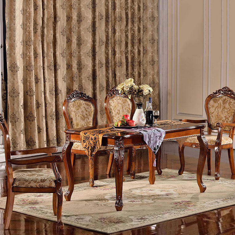 Rectangle Shape Retro Modern Dining Table Wood Color Fixed Table of Solid Wood Clearhalo ' dining_table' 'Dining Tables & Seating' 'Dining Tables' 'furn' 'furn_dining_table' 'Furniture' 'furniture_dining_table' 'Kitchen & Dining Furniture' 'kitchen&dining_furn' 'kitchen' 'kitchen_dining_table' 4033420