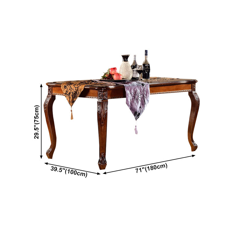 Rectangle Shape Retro Modern Dining Table Wood Color Fixed Table of Solid Wood Clearhalo ' dining_table' 'Dining Tables & Seating' 'Dining Tables' 'furn' 'furn_dining_table' 'Furniture' 'furniture_dining_table' 'Kitchen & Dining Furniture' 'kitchen&dining_furn' 'kitchen' 'kitchen_dining_table' 4033428