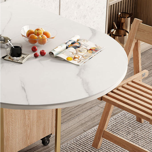 59"L Minimalist White Kitchen Dining Table Oval Shape Dining Table with Pedestal Base Clearhalo ' dining_table' 'Dining Tables & Seating' 'Dining Tables' 'furn' 'furn_dining_table' 'Furniture' 'furniture_dining_table' 'Kitchen & Dining Furniture' 'kitchen&dining_furn' 'kitchen' 'kitchen_dining_table' 4033435