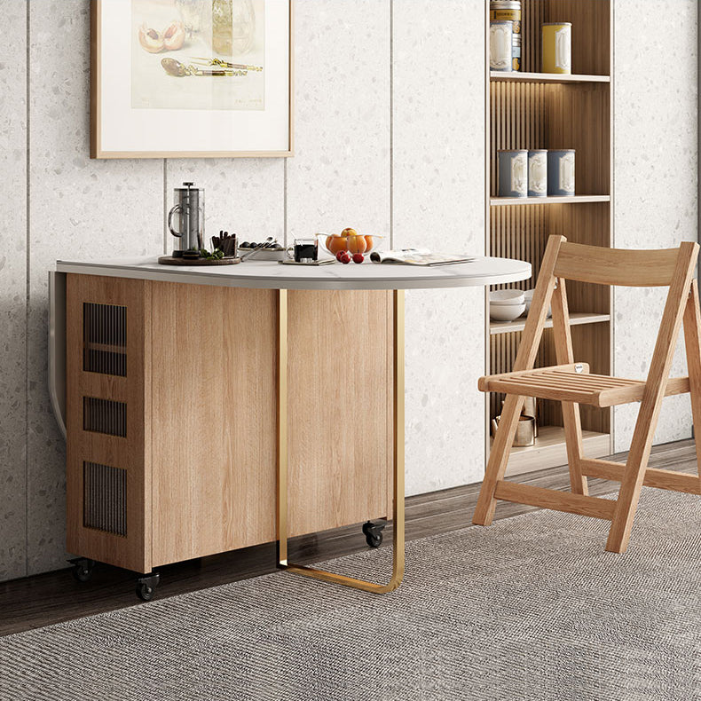 59"L Minimalist White Kitchen Dining Table Oval Shape Dining Table with Pedestal Base Clearhalo ' dining_table' 'Dining Tables & Seating' 'Dining Tables' 'furn' 'furn_dining_table' 'Furniture' 'furniture_dining_table' 'Kitchen & Dining Furniture' 'kitchen&dining_furn' 'kitchen' 'kitchen_dining_table' 4033438