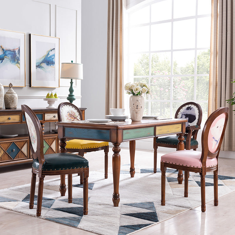 Rectangle Mid-Century Dining Site Table Rubberwood Solid Wood Dinette Table with 4-foot Clearhalo ' dining_table' 'Dining Tables & Seating' 'Dining Tables' 'furn' 'furn_dining_table' 'Furniture' 'furniture_dining_table' 'Kitchen & Dining Furniture' 'kitchen&dining_furn' 'kitchen' 'kitchen_dining_table' 4033440