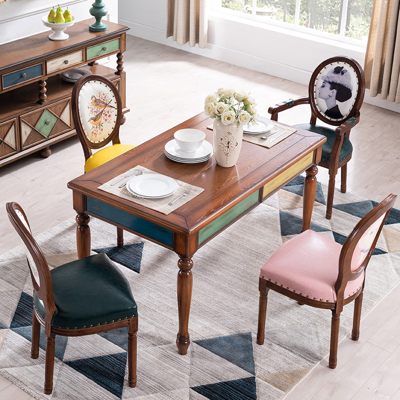 Rectangle Mid-Century Dining Site Table Rubberwood Solid Wood Dinette Table with 4-foot Clearhalo ' dining_table' 'Dining Tables & Seating' 'Dining Tables' 'furn' 'furn_dining_table' 'Furniture' 'furniture_dining_table' 'Kitchen & Dining Furniture' 'kitchen&dining_furn' 'kitchen' 'kitchen_dining_table' 4033441