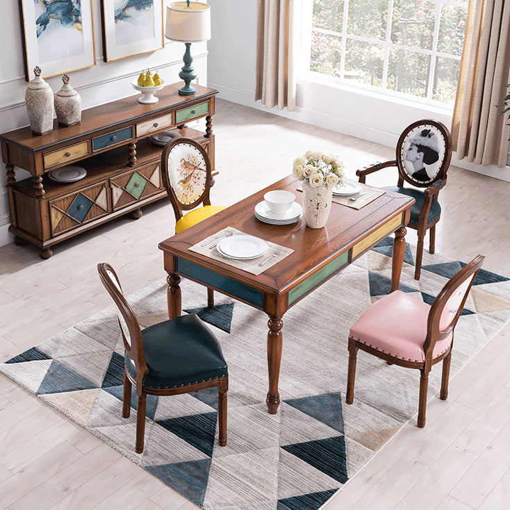 Rectangle Mid-Century Dining Site Table Rubberwood Solid Wood Dinette Table with 4-foot Clearhalo ' dining_table' 'Dining Tables & Seating' 'Dining Tables' 'furn' 'furn_dining_table' 'Furniture' 'furniture_dining_table' 'Kitchen & Dining Furniture' 'kitchen&dining_furn' 'kitchen' 'kitchen_dining_table' 4033449