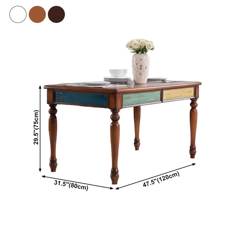 Rectangle Mid-Century Dining Site Table Rubberwood Solid Wood Dinette Table with 4-foot Clearhalo ' dining_table' 'Dining Tables & Seating' 'Dining Tables' 'furn' 'furn_dining_table' 'Furniture' 'furniture_dining_table' 'Kitchen & Dining Furniture' 'kitchen&dining_furn' 'kitchen' 'kitchen_dining_table' 4033450