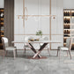 Glam Rectangle White Dining Table Sintered Stone Top Kitchen Dining Table with Pedestal Base Clearhalo ' dining_table' 'Dining Tables & Seating' 'Dining Tables' 'furn' 'furn_dining_table' 'Furniture' 'furniture_dining_table' 'Kitchen & Dining Furniture' 'kitchen&dining_furn' 'kitchen' 'kitchen_dining_table' 4033455