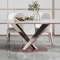 Glam Rectangle White Dining Table Sintered Stone Top Kitchen Dining Table with Pedestal Base Clearhalo ' dining_table' 'Dining Tables & Seating' 'Dining Tables' 'furn' 'furn_dining_table' 'Furniture' 'furniture_dining_table' 'Kitchen & Dining Furniture' 'kitchen&dining_furn' 'kitchen' 'kitchen_dining_table' 4033458