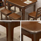 Rectangle 4 Legs Vintage Dining Table Wood Color Extendable Table of Solid Wood Clearhalo ' dining_table' 'Dining Tables & Seating' 'Dining Tables' 'furn' 'furn_dining_table' 'Furniture' 'furniture_dining_table' 'Kitchen & Dining Furniture' 'kitchen&dining_furn' 'kitchen' 'kitchen_dining_table' 4033499