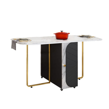 Rectangle 29-inch Dining Site Table Contemporary Dining Room Collection with Drop-Leaf Gray Without Chairs Clearhalo ' dining_table' 'Dining Tables & Seating' 'Dining Tables' 'furn' 'furn_dining_table' 'Furniture' 'furniture_dining_table' 'Kitchen & Dining Furniture' 'kitchen&dining_furn' 'kitchen' 'kitchen_dining_table' 4033523