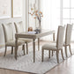 Rectangle Vintage Dining Table Champagne Tone Fixed Table for Home Use Clearhalo ' dining_table' 'Dining Tables & Seating' 'Dining Tables' 'furn' 'furn_dining_table' 'Furniture' 'furniture_dining_table' 'Kitchen & Dining Furniture' 'kitchen&dining_furn' 'kitchen' 'kitchen_dining_table' 4033530