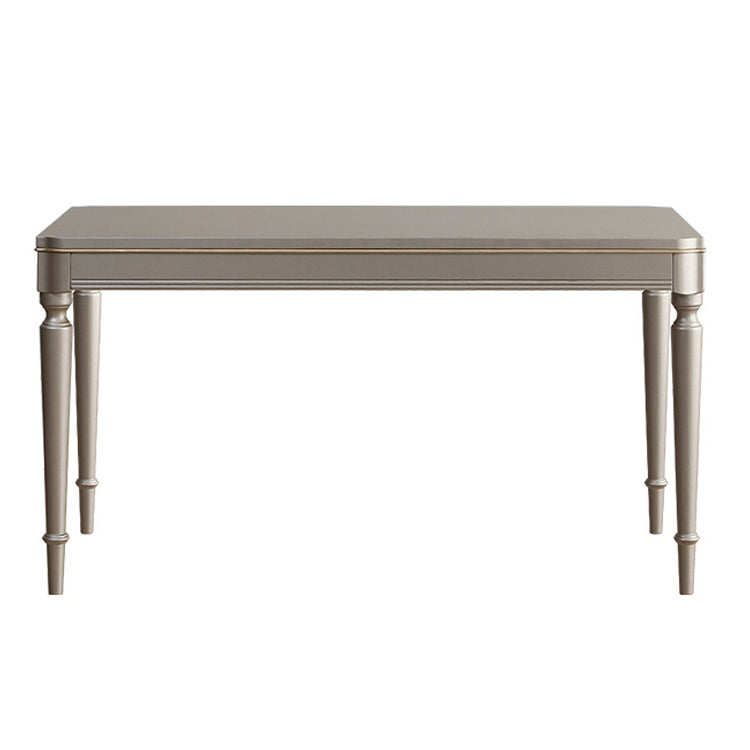 Rectangle Vintage Dining Table Champagne Tone Fixed Table for Home Use Without Chairs Clearhalo ' dining_table' 'Dining Tables & Seating' 'Dining Tables' 'furn' 'furn_dining_table' 'Furniture' 'furniture_dining_table' 'Kitchen & Dining Furniture' 'kitchen&dining_furn' 'kitchen' 'kitchen_dining_table' 4033534