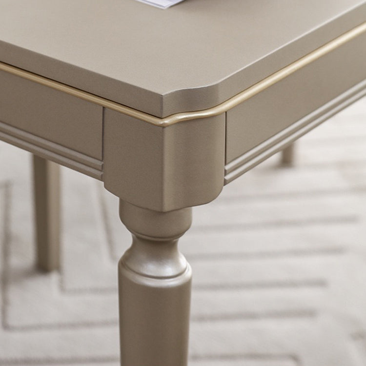 Rectangle Vintage Dining Table Champagne Tone Fixed Table for Home Use Clearhalo ' dining_table' 'Dining Tables & Seating' 'Dining Tables' 'furn' 'furn_dining_table' 'Furniture' 'furniture_dining_table' 'Kitchen & Dining Furniture' 'kitchen&dining_furn' 'kitchen' 'kitchen_dining_table' 4033537