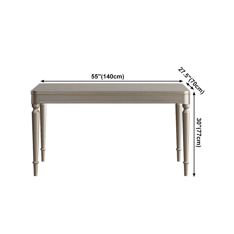 Rectangle Vintage Dining Table Champagne Tone Fixed Table for Home Use Clearhalo ' dining_table' 'Dining Tables & Seating' 'Dining Tables' 'furn' 'furn_dining_table' 'Furniture' 'furniture_dining_table' 'Kitchen & Dining Furniture' 'kitchen&dining_furn' 'kitchen' 'kitchen_dining_table' 4033539