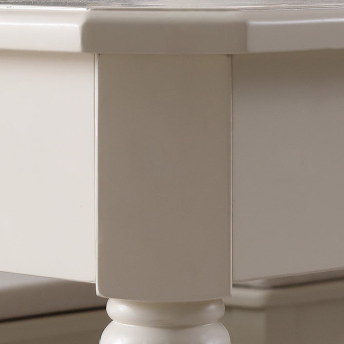 Rectangle 4 Legs Mid-Century Dining Table White Tone Fixed Table of Solid Wood Clearhalo ' dining_table' 'Dining Tables & Seating' 'Dining Tables' 'furn' 'furn_dining_table' 'Furniture' 'furniture_dining_table' 'Kitchen & Dining Furniture' 'kitchen&dining_furn' 'kitchen' 'kitchen_dining_table' 4033547